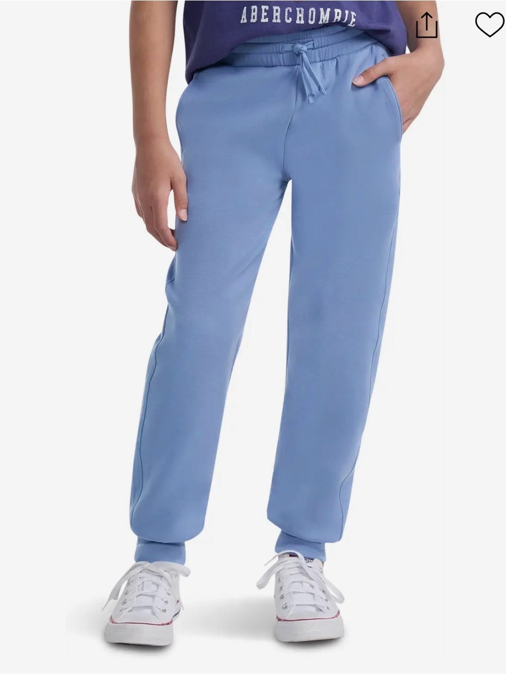 NEW | Abercrombie Kids YPB Neoknit Girls Colony Blue Jogger Sweatpants  SZ 17-18